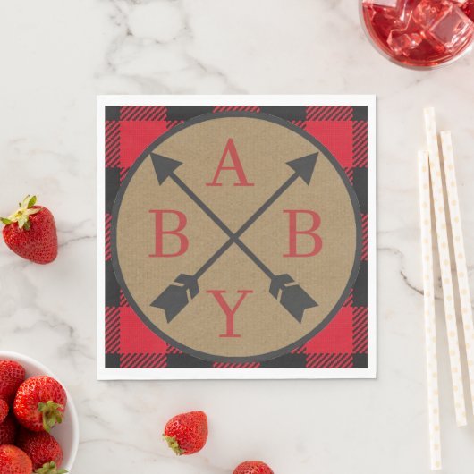 Buffalo Plaid Lumberjack Baby shower servet (Insitu)