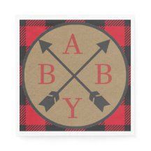 Buffalo Plaid Lumberjack Baby shower servet