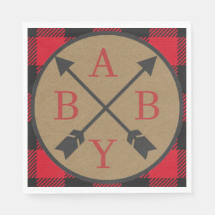 Buffalo Plaid Lumberjack Baby shower servet