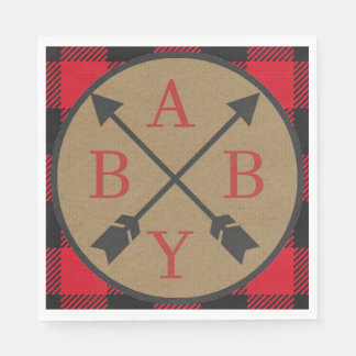 Buffalo Plaid Lumberjack Baby shower servet