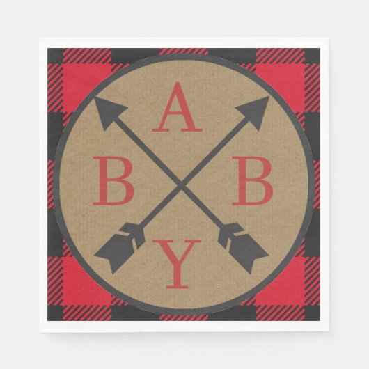 Buffalo Plaid Lumberjack Baby shower servet (Voorkant)