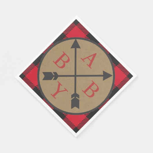 Buffalo Plaid Lumberjack Baby shower servet (Hoek)