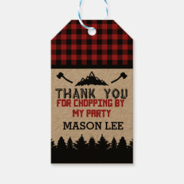Buffalo Plaid Lumberjack Dank je wel Favor Tag Cadeaulabel