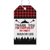 Buffalo Plaid Lumberjack Dank je wel Favor Tag