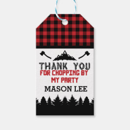 Buffalo Plaid Lumberjack Dank je wel Favor Tag Cadeaulabel