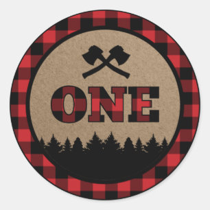 Buffalo Plaid Lumberjack Eerste Verjaardag Sticker