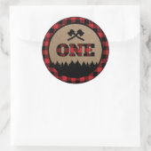 Buffalo Plaid Lumberjack Eerste Verjaardag Sticker (Tas)