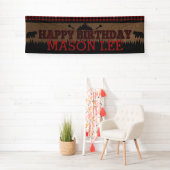 Buffalo Plaid Lumberjack Gelukkige Verjaardagsbann Spandoek (Insitu)