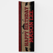 Buffalo Plaid Lumberjack Gelukkige Verjaardagsbann Spandoek (Verticaal)