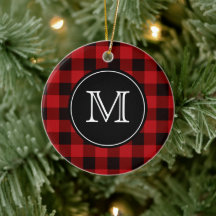 Buffalo Plaid Lumberjack Rood en Zwart Monogram