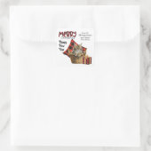 Buffalo Plaid Maine Coon Kitten Kerstmis Vierkante Sticker (Tas)