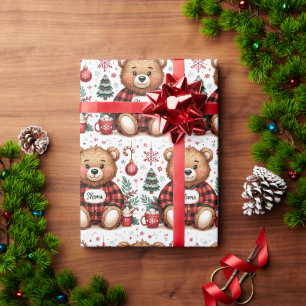 Buffalo Plaid Mama Beer Kerstmis Xmas Cadeaupapier