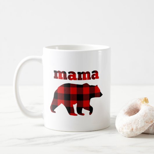 "Buffalo plaid mamma beer" Koffiemok (Met donut)