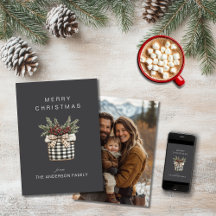 Buffalo Plaid Mand Minimalistische Foto grijs