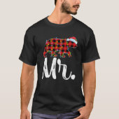 Buffalo Plaid Matching Family Christmas Mr. Bear P T-shirt (Voorkant)