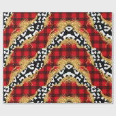 Buffalo Plaid met dierenprints Cadeaupapier (Vlak)