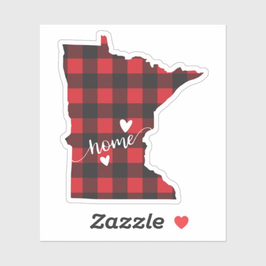 Buffalo Plaid Minnesota Sticker (Vel)