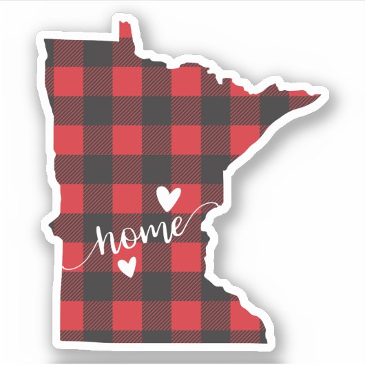 Buffalo Plaid Minnesota Sticker (Voorkant)