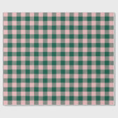 Buffalo Plaid Modern Kerstmis Vakantie Groen Roze Cadeaupapier (Vlak)