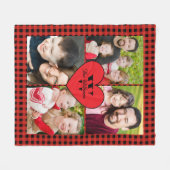 Buffalo Plaid Monogram 4-Foto Fleece Deken (Voorkant (Horizontaal))