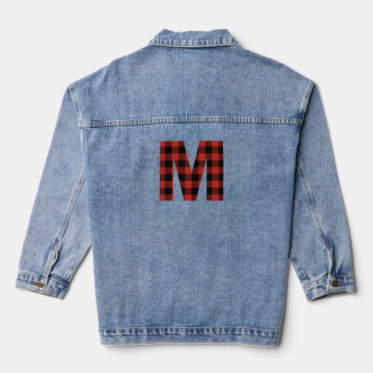 Buffalo Plaid Monogram Denim jas voor dames Denim Jacket (Achterkant)