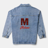 Buffalo Plaid Monogram Denim jas voor dames Denim Jacket (Achterkant)
