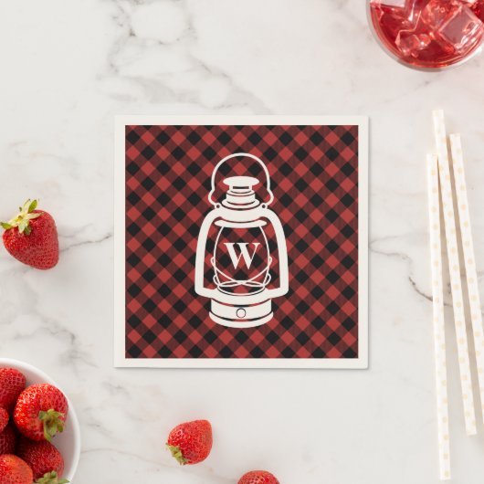 Buffalo Plaid Monogram Lantaarn Servetten (Insitu)