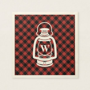 Buffalo Plaid Monogram Lantaarn Servetten
