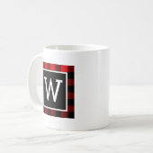 Buffalo Plaid Monogram Vakantie Koffiemok (Voorkant links)