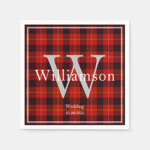 Buffalo Plaid Monogrammed Kerstmis Servet