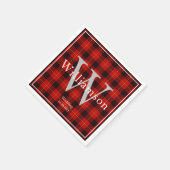 Buffalo Plaid Monogrammed Kerstmis Servet (Hoek)