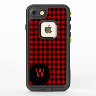Buffalo Plaid Monogrammed LifeProof iPhone 7 Hoesj