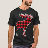Buffalo Plaid Moose Christmas Design T-shirt (Voorkant)