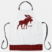 Buffalo Plaid Moose gepersonaliseerd Schort (Voorkant)
