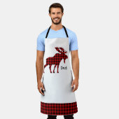 Buffalo Plaid Moose gepersonaliseerd Schort (Gedragen)