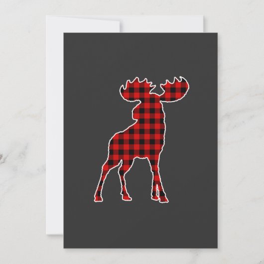 Buffalo Plaid Moose kerstcadeau Kaart (Voorkant)