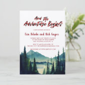 Buffalo Plaid | Mountain Baby shower Invitation Kaart (Staand voorkant)