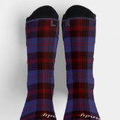 Buffalo plaid navy blue red monogram name sokken (Top)