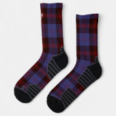 Buffalo plaid navy blue red monogram name sokken (Links)