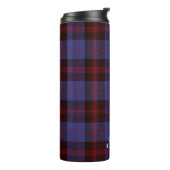 Buffalo plaid navy blue red monogram name thermosbeker (Gedraaid links)