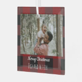 Buffalo plaid one glas ornament (Voorkant links)