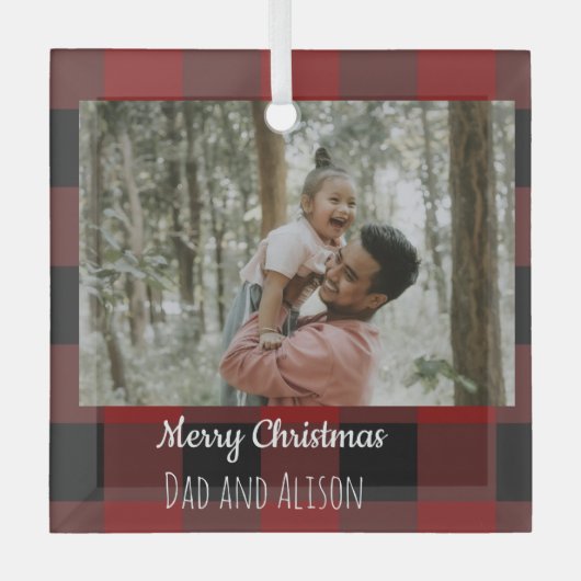 Buffalo plaid one glas ornament (Voorkant)