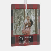 Buffalo plaid one glas ornament (Voorkant Rechts)