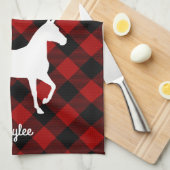 Buffalo Plaid Paardenliefhebber Theedoek (Quarter Fold)