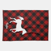 Buffalo Plaid Paardenliefhebber Theedoek (Horizontaal)