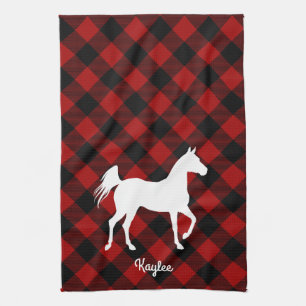 Buffalo Plaid Paardenliefhebber Theedoek