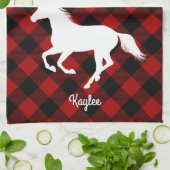 Buffalo Plaid Paardenliefhebber Theedoek (Gevouwen)