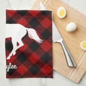 Buffalo Plaid Paardenliefhebber Theedoek (Quarter Fold)