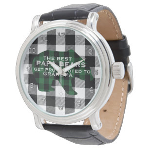 Buffalo Plaid Papa Beren gepromoveerd tot opa Horloge
