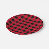 Buffalo plaid papieren bordje (Gekanteld)